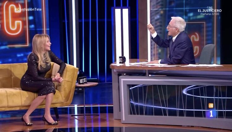 Ana Obregón y Javier Sardà en el plató de 'La gran confusión'