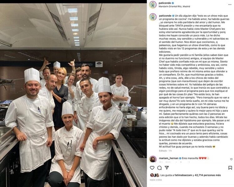 El texto de Patricia Conde | Instagram