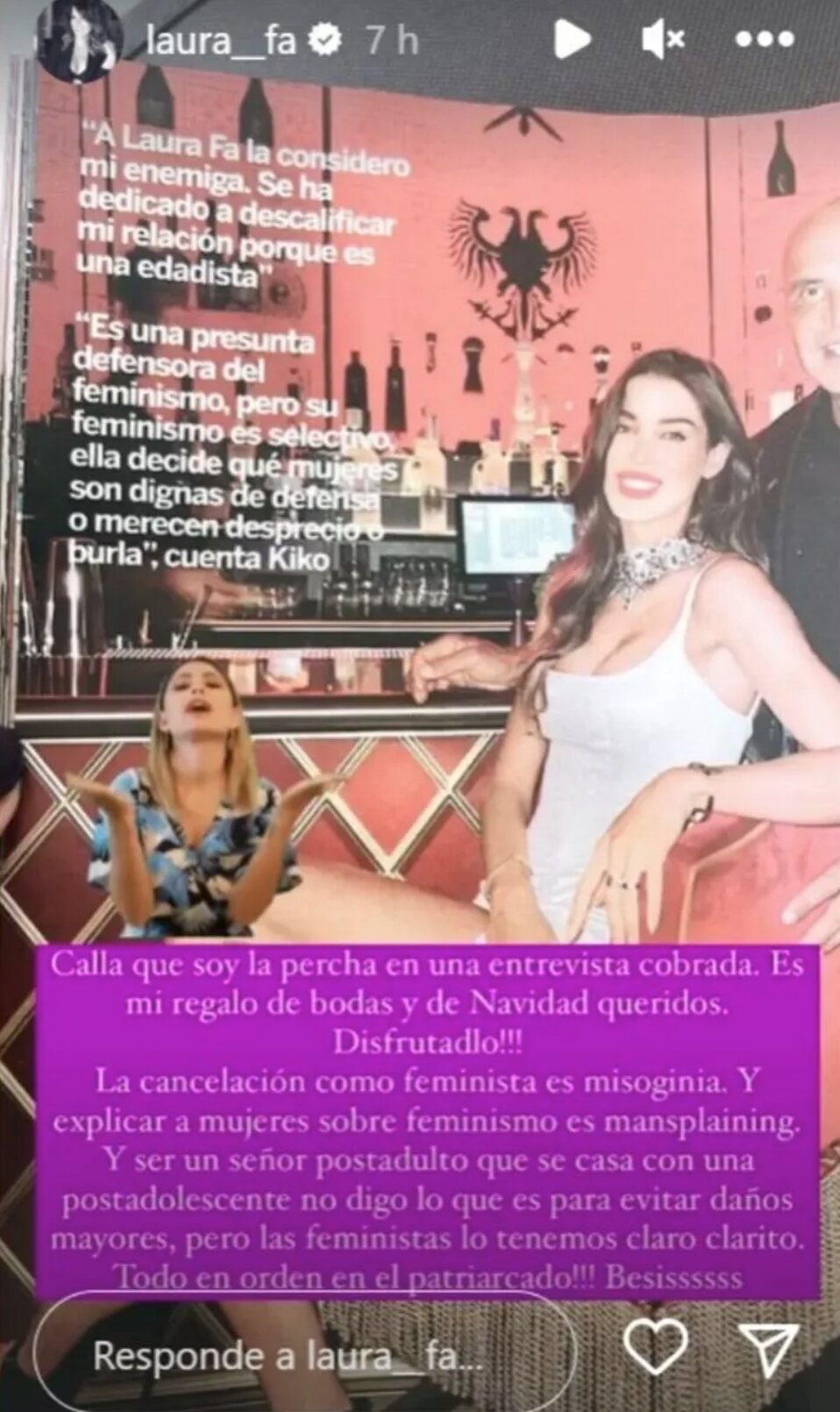 Laura Fa responde a los ataques de Kiko Matamoros | Foto: Instagram