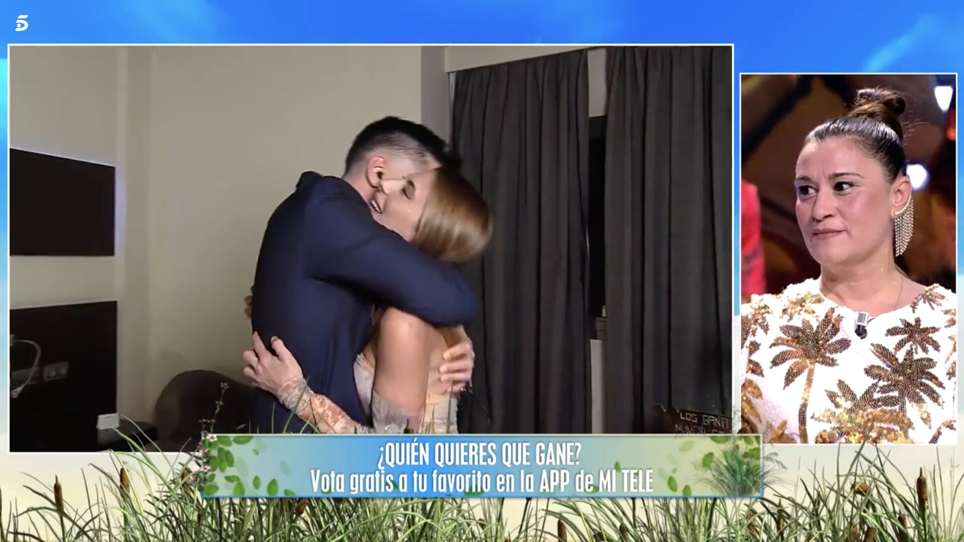 Dani G y Bea Retamal junto a la madre de esta en plató. / Foto: Telecinco.es