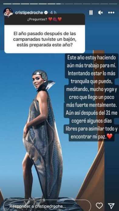 Cristina Pedroche en su Instagram contestando a una pregunta/ Foto: Instagram