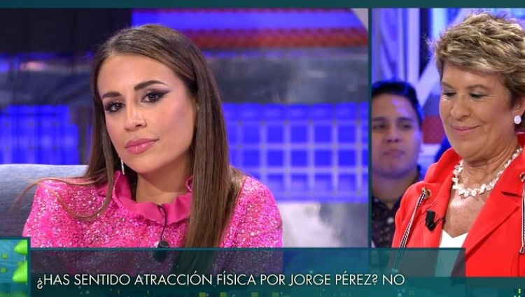 Cristina Porta en el polígrafo contestando si ha sentido atracción física por Jorge Pérez/ Foto: Telecinco