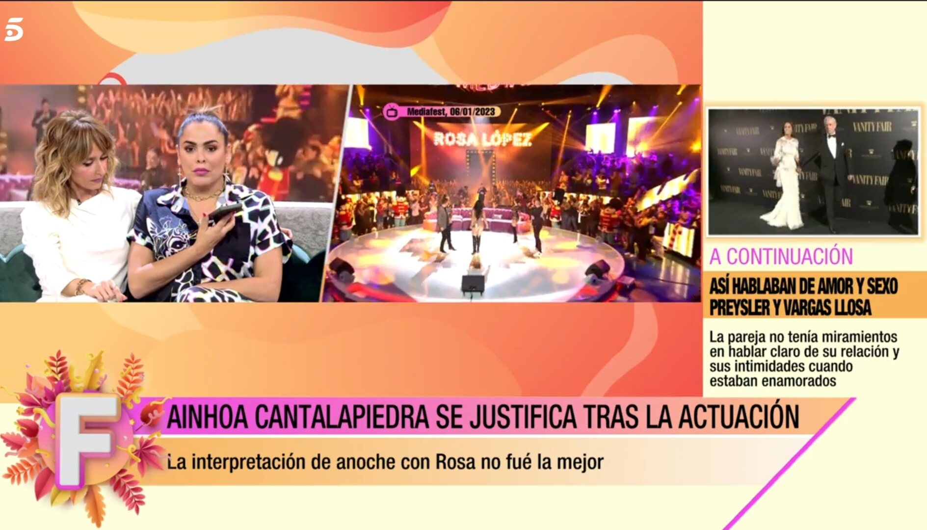 Ainhoa Cantalapiedra por teléfono en 'Fiesta' / Foto: Telecinco.es