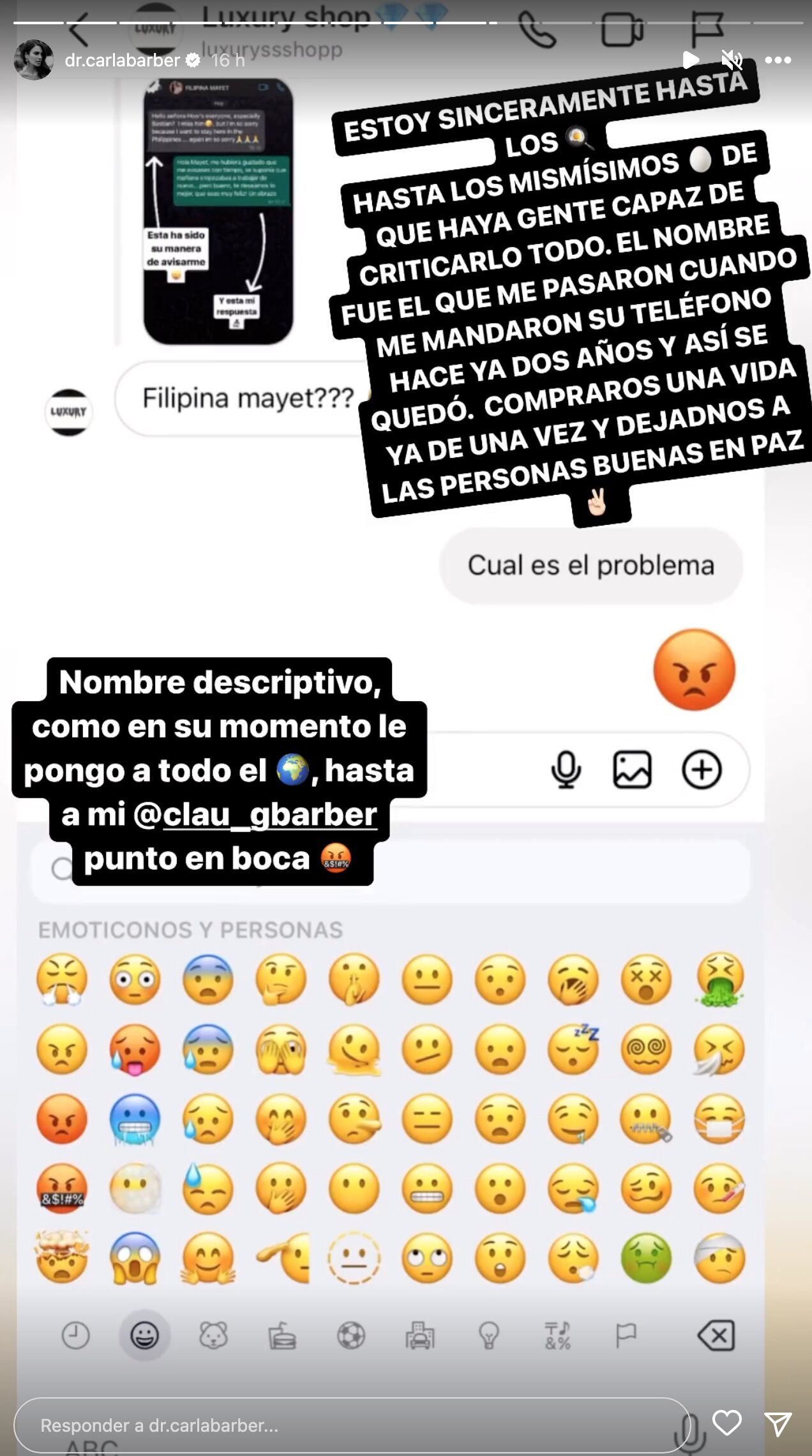 Carla Barber estalla contra las críticas | Foto: Instagram