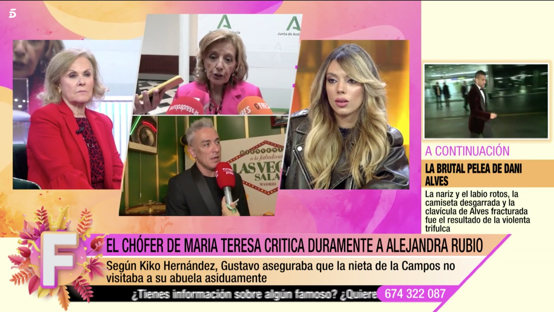 Alejandra Rubio en el plató de 'Fiesta' / Foto: Telecinco.es