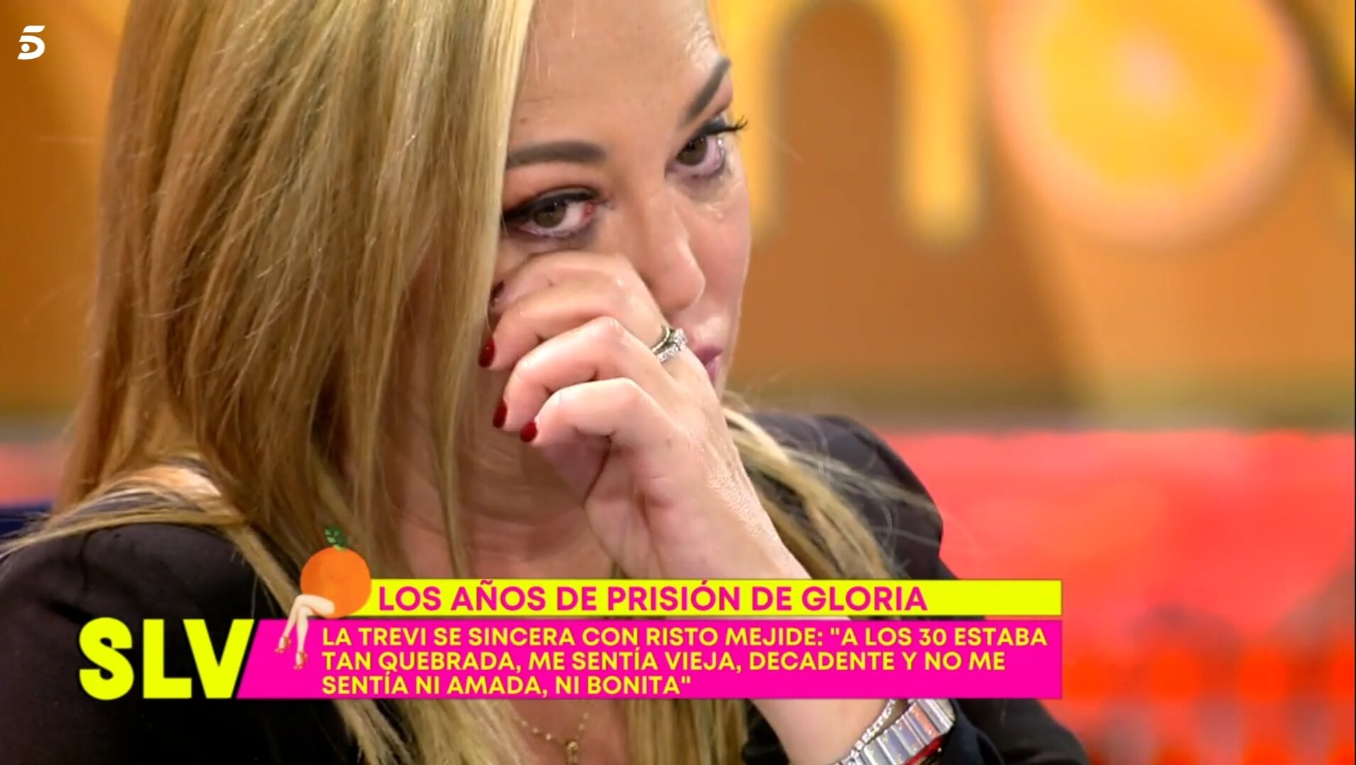 Belén Esteban se emociona en 'Sálvame' / Foto: Telecinco.es