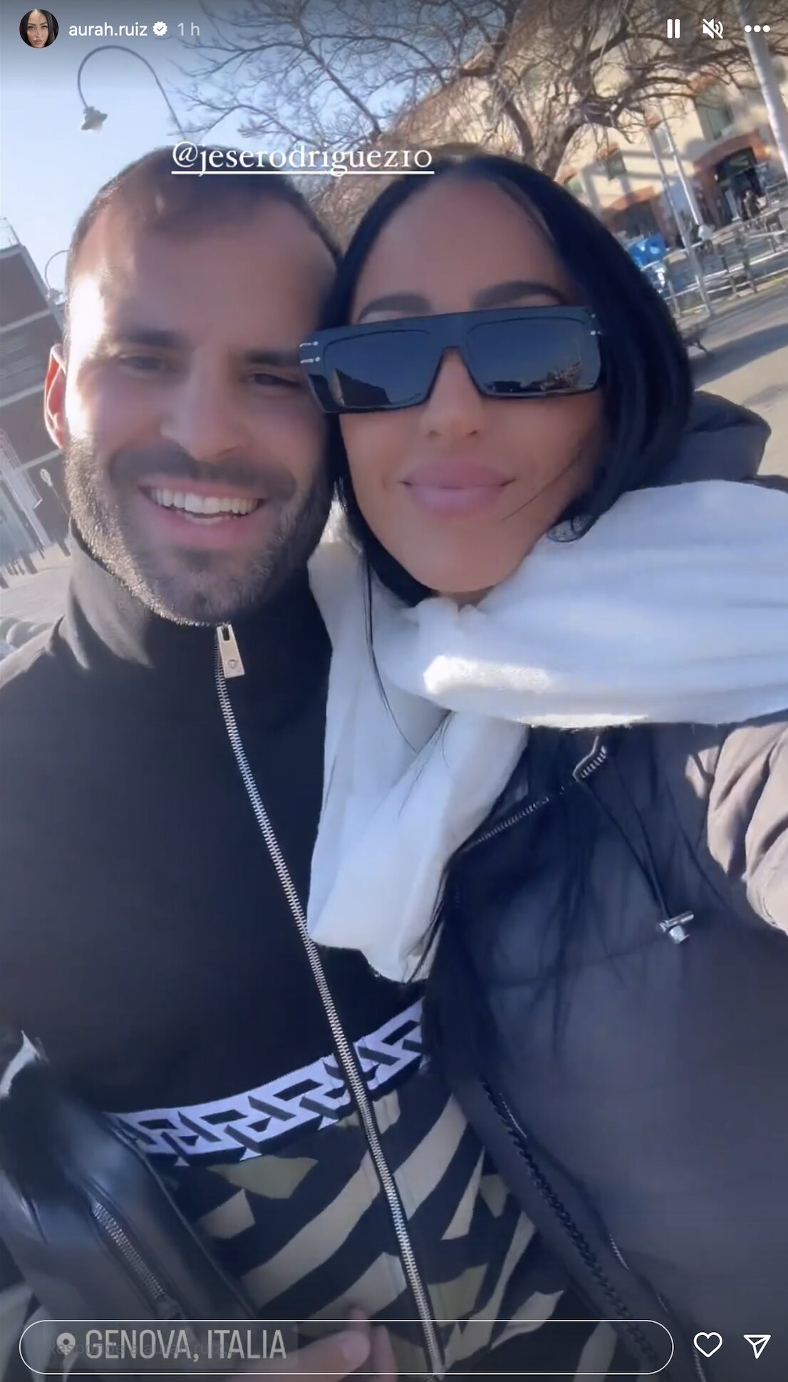 Aurah Ruiz y Jesé Rodríguez en Génova/ Foto: Instagram