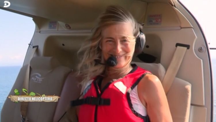 Gabriela Arrocet Velasco preparada para saltar desde el helicóptero/ Foto: Telecinco