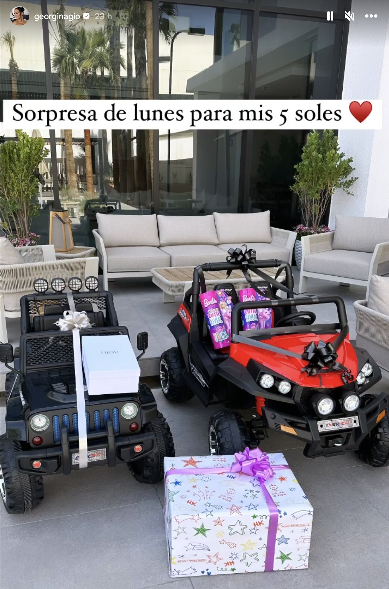 Los lujosos regalos de Georgina a sus hijos/ Foto: Instagram