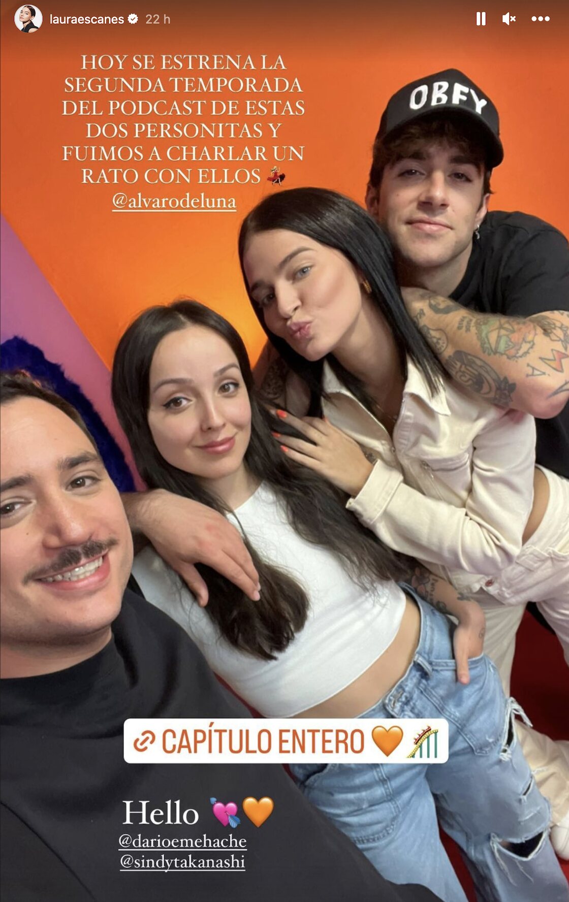 Laura Escanes y Álvaro de Luna con Darío Eme Hache y Sindy Takanashi/ Foto: Instagram