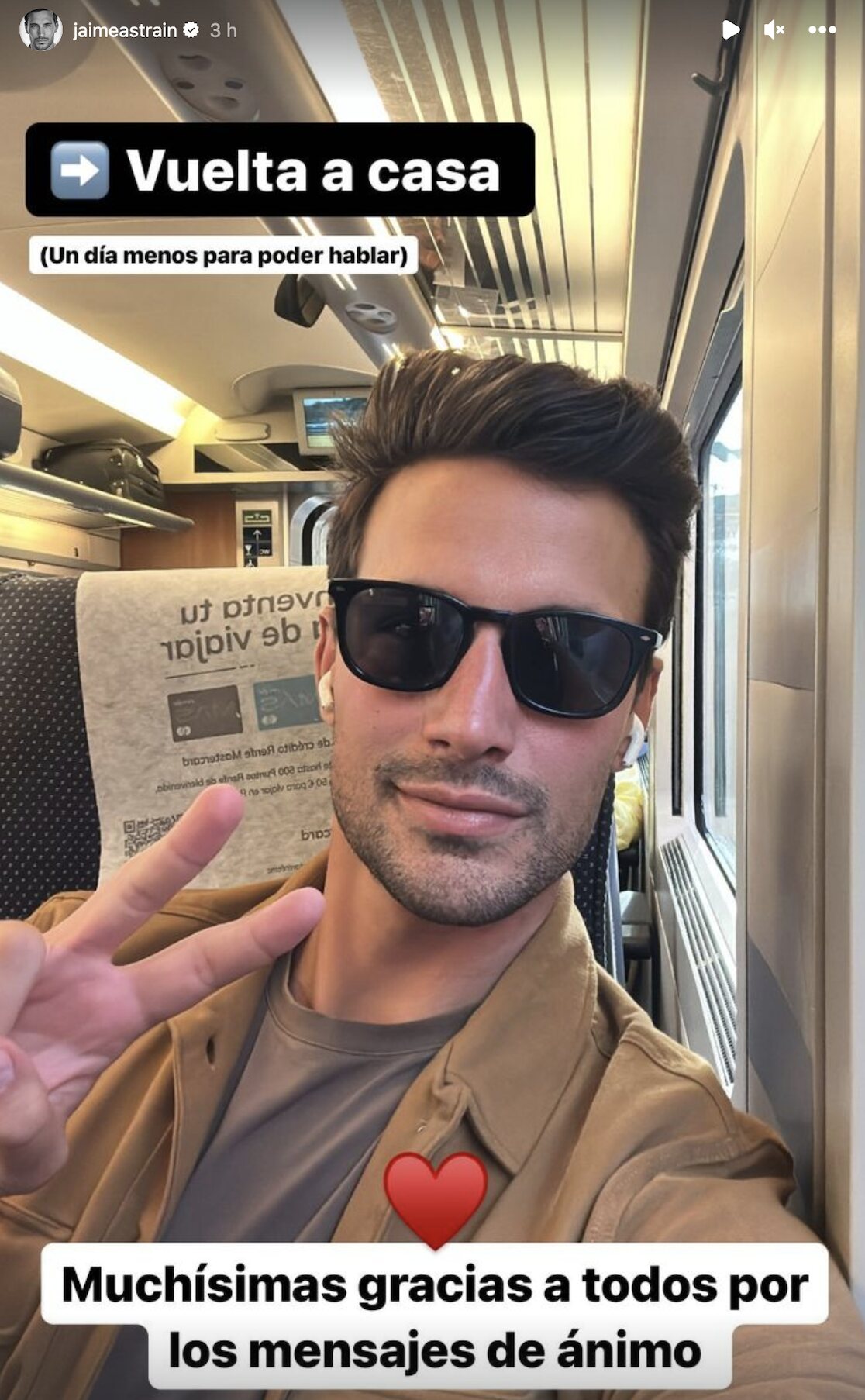 Jaime Astrain de vuelta a casa/ Foto: Instagram