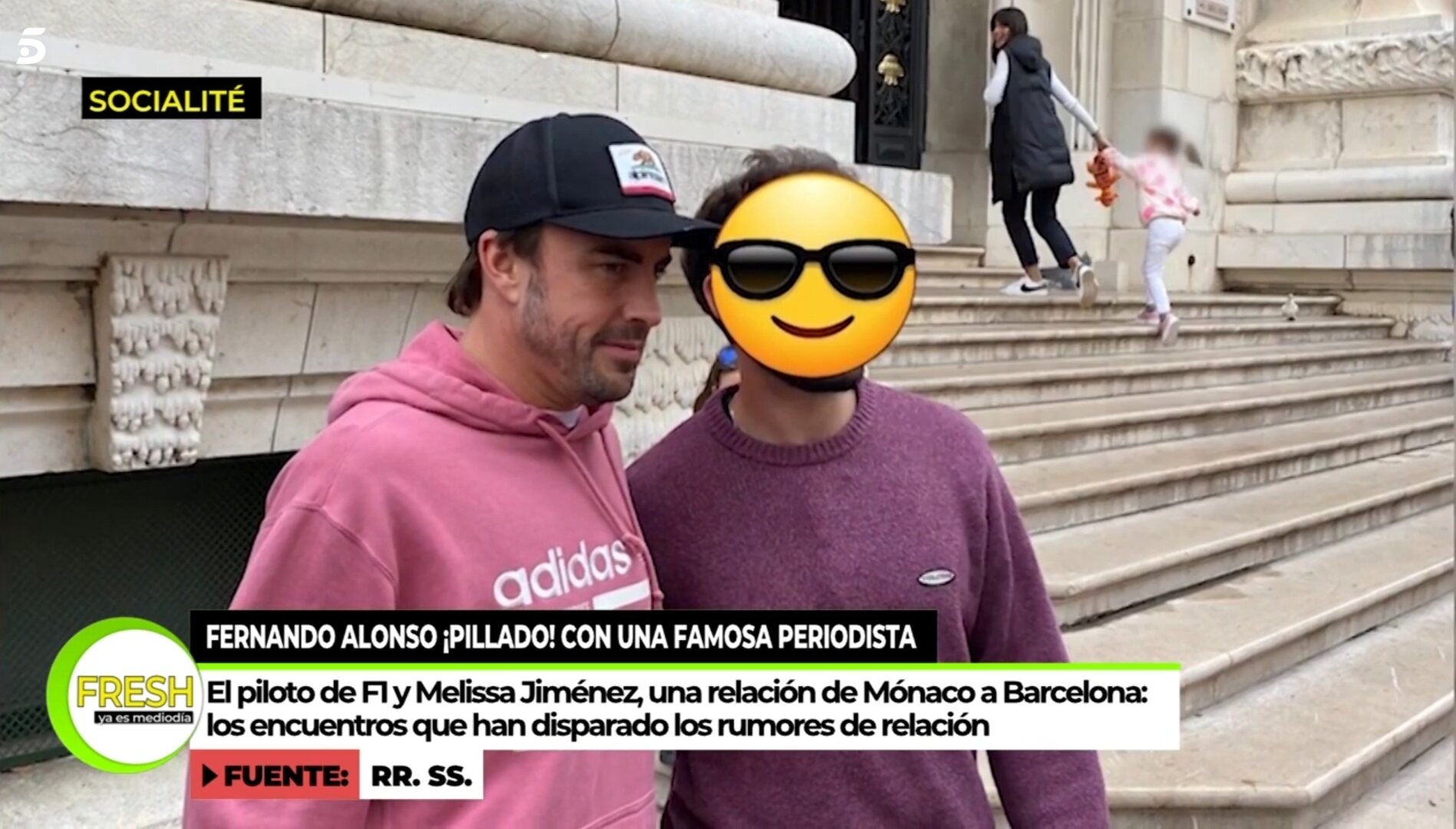 Fernando Alonso y Melissa Jiménez en Mónaco / Foto: Telecinco.es