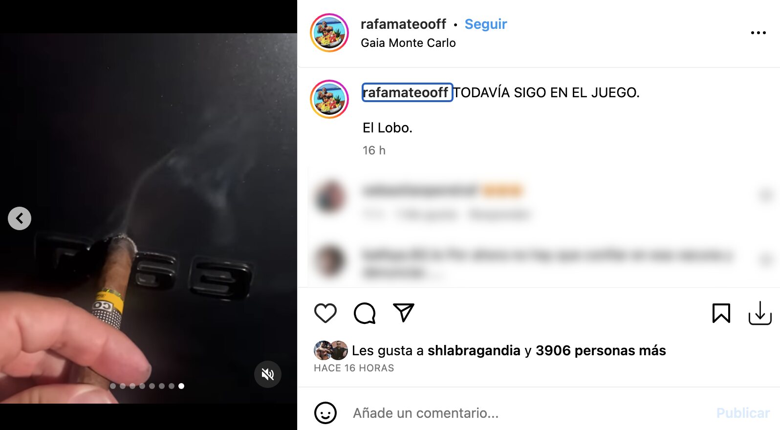 Rafa Mateo reaparece puro en mano en Mónaco | Foto: Instagram