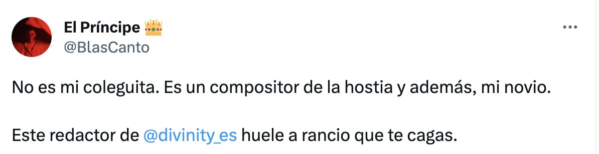 La respuesta de Blas Cantó al artículo | Foto: Twitter