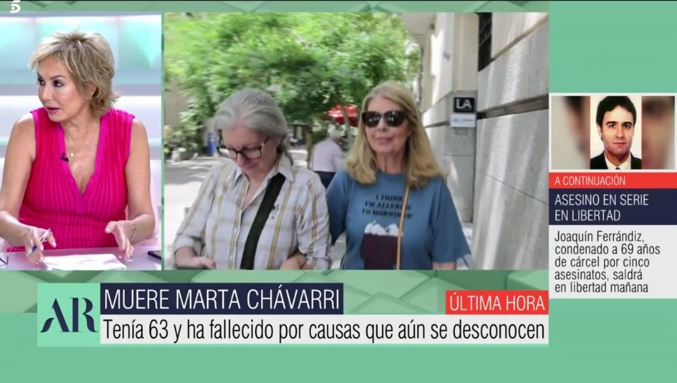 Ana Rosa Quintana reacciona a la noticia de la muerte de Marta Chávarri | Fuente: Telecinco.es