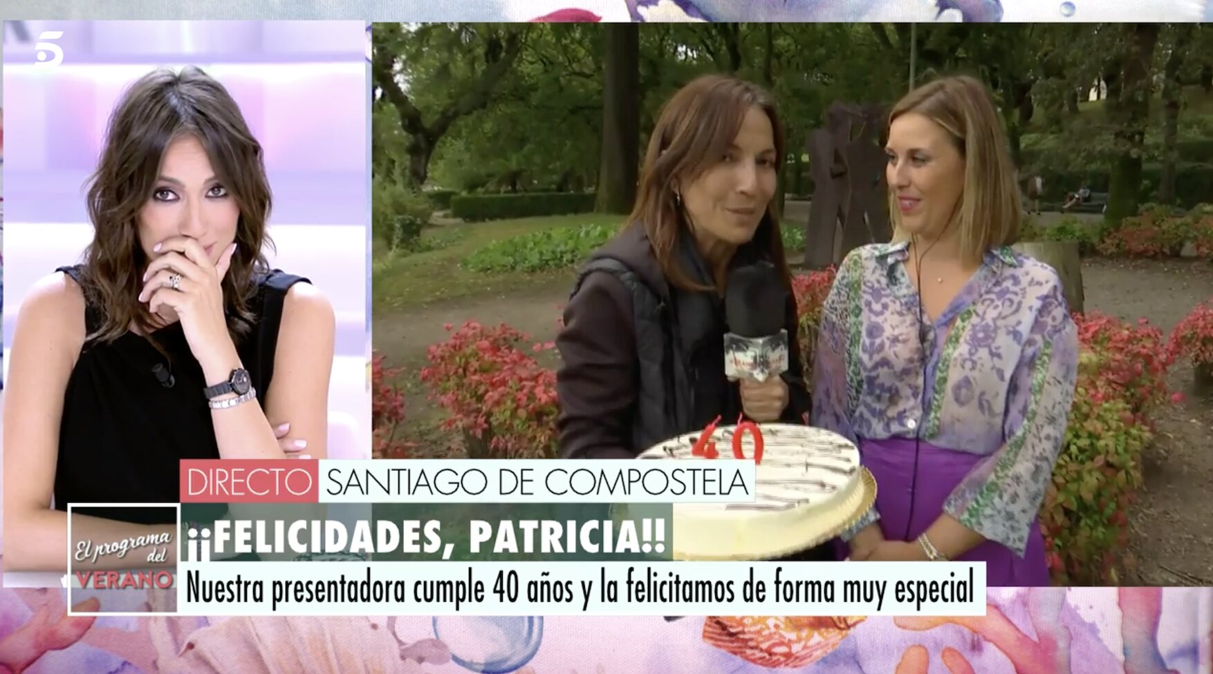 Patricia Pardo recibe la sorpresa de su mejor amiga en directo/ Foto: telecinco.es