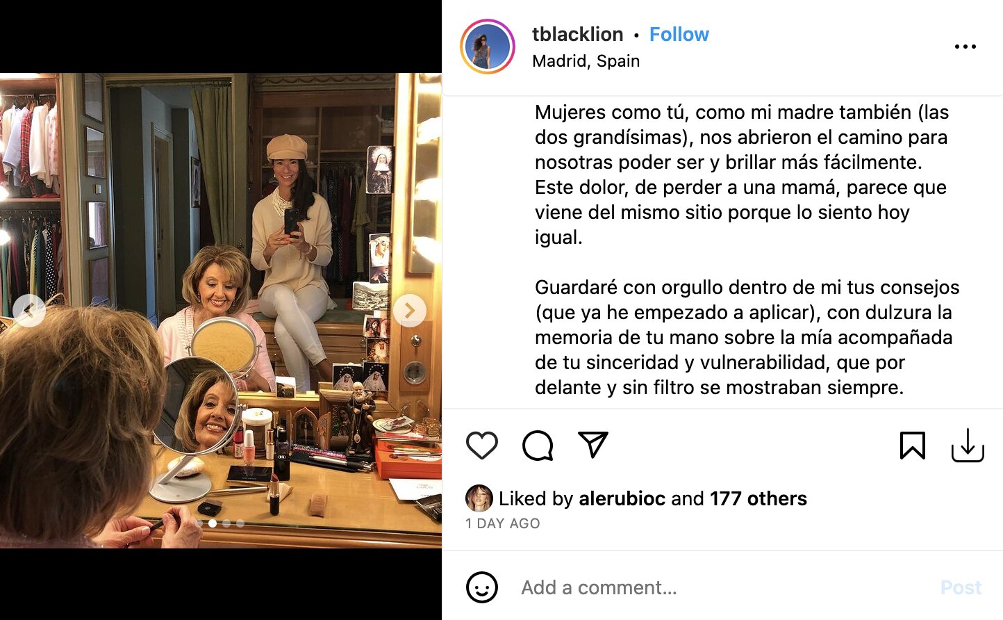 Estefanía Arrocet ha compartido unas fotografías inéditas con María Teresa Campos | Foto: Instagram