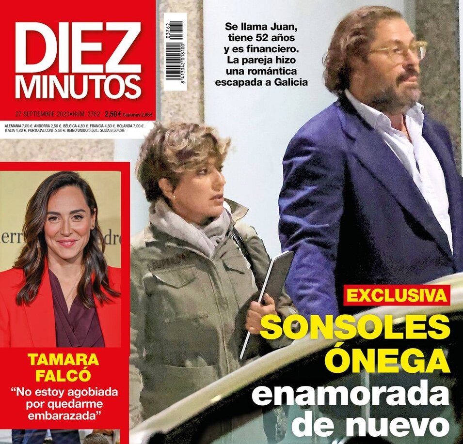 Portada de Diez Minutos con Sonsoles Ónega y su pareja