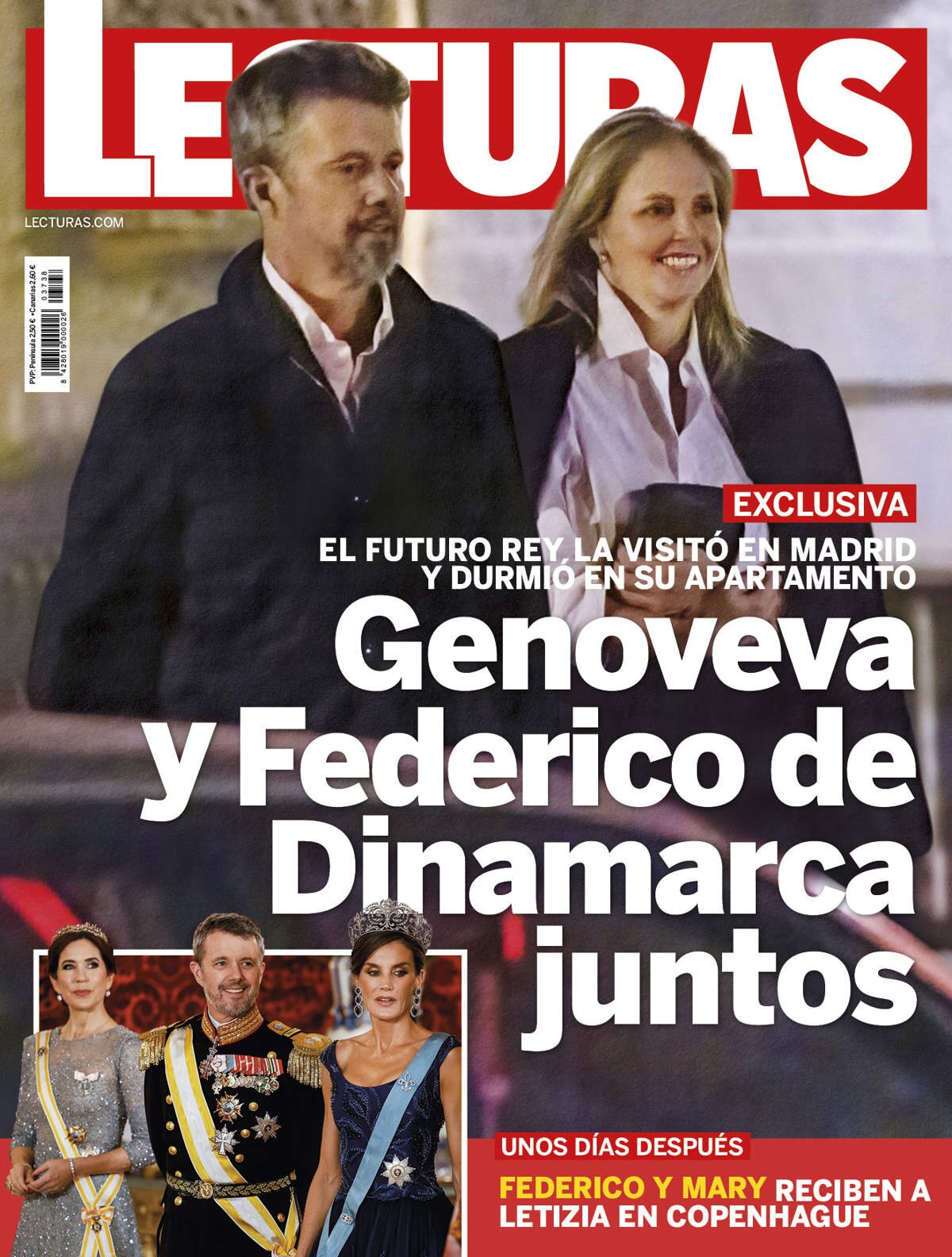 Genoveva Casanova y el Príncipe Federico de Dinamarca en la portada de Lecturas