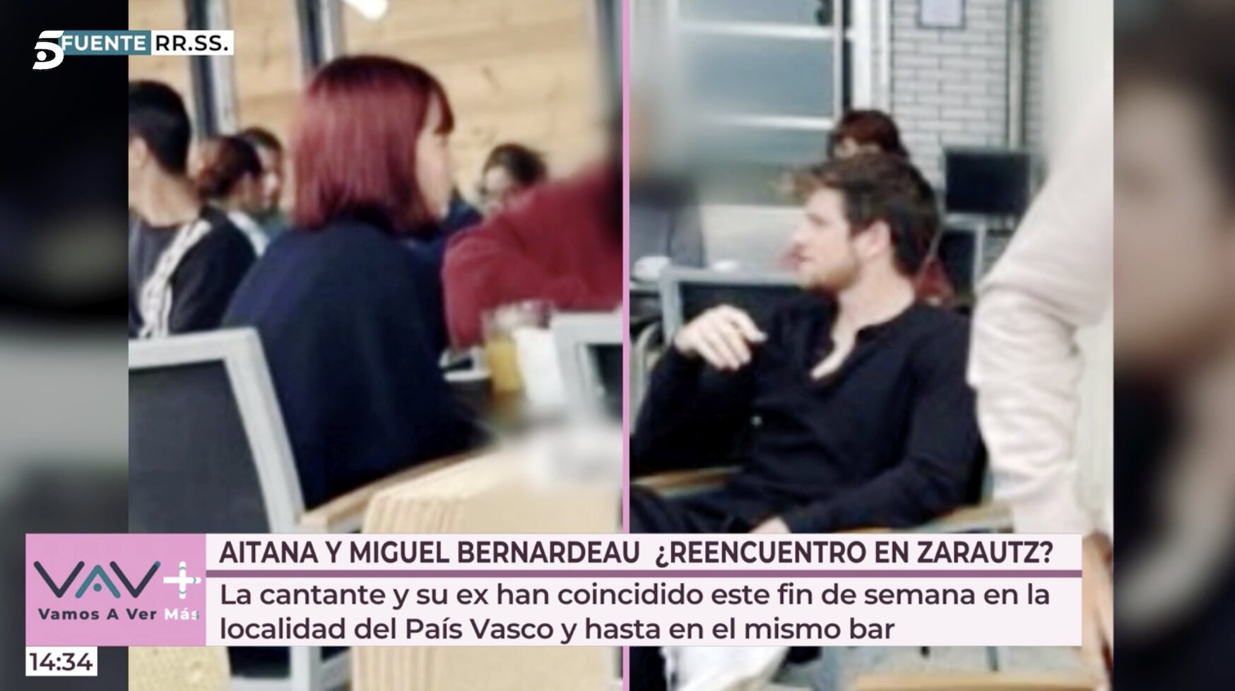 Aitana Ocaña y Miguel Bernardeau en el mismo bar en Zarautz/ Foto: 'Vamos a ver'