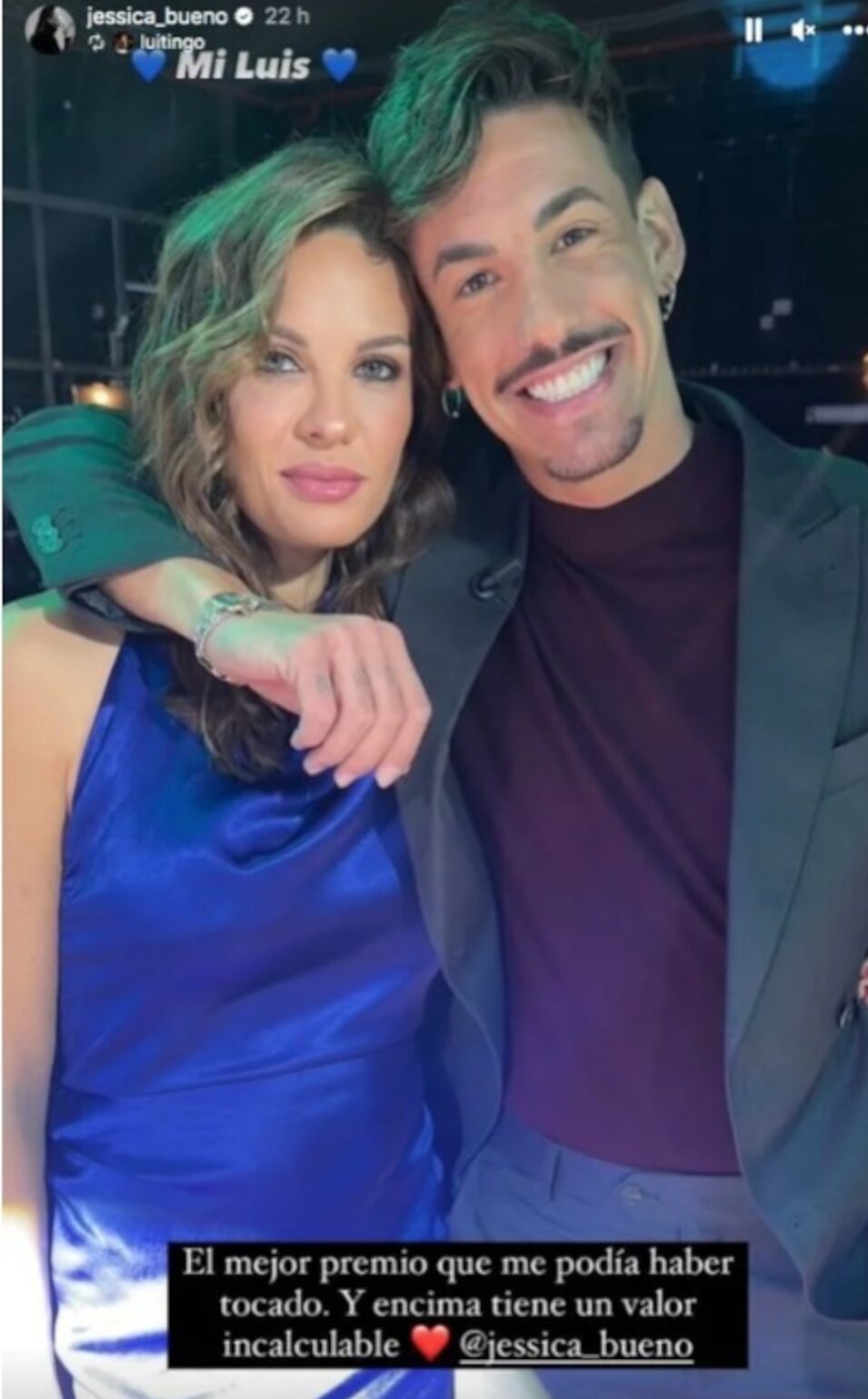 Jessica Bueno y Luitingo en el plató de 'GH VIP 8' | Instagram