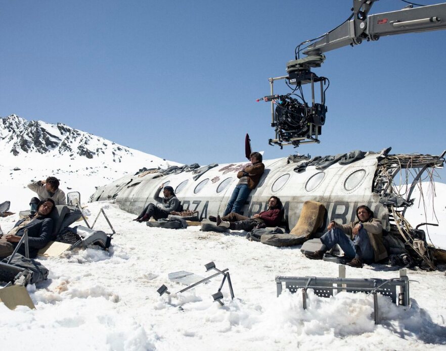 Imagen de una de las grabaciones de 'La sociedad de la nieve'