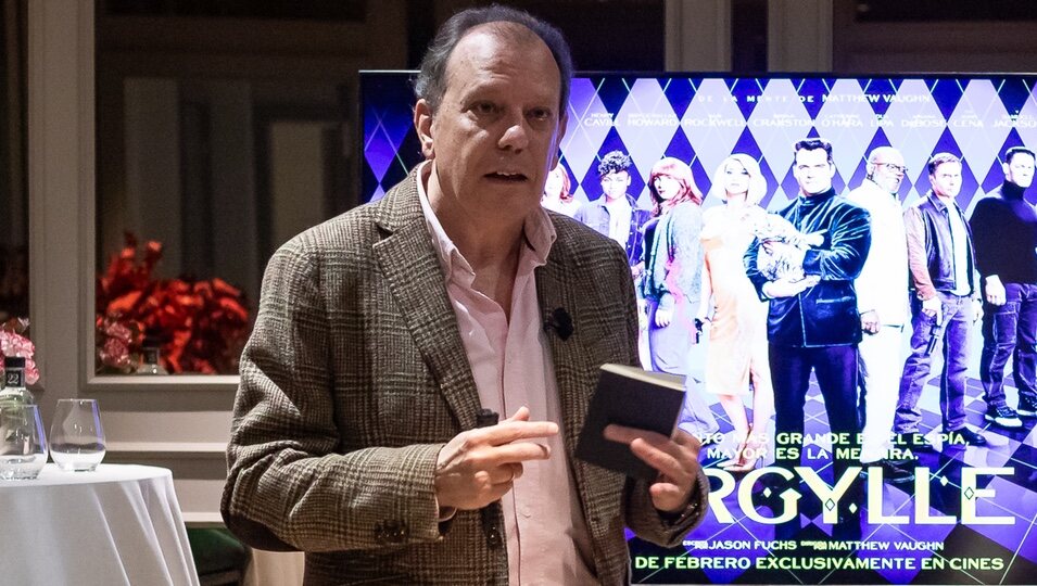 Fernando Rueda en la presentación de la película 'Argylle'