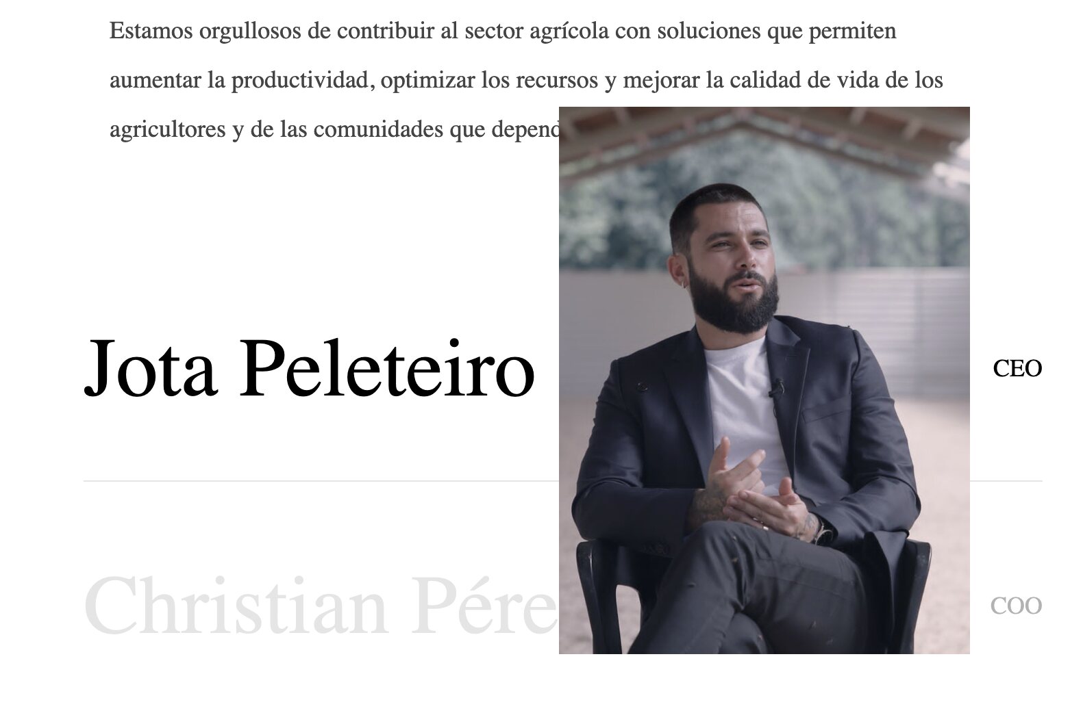 Jota Peleteiro en su ficha en la página web de Groinn, su empresa