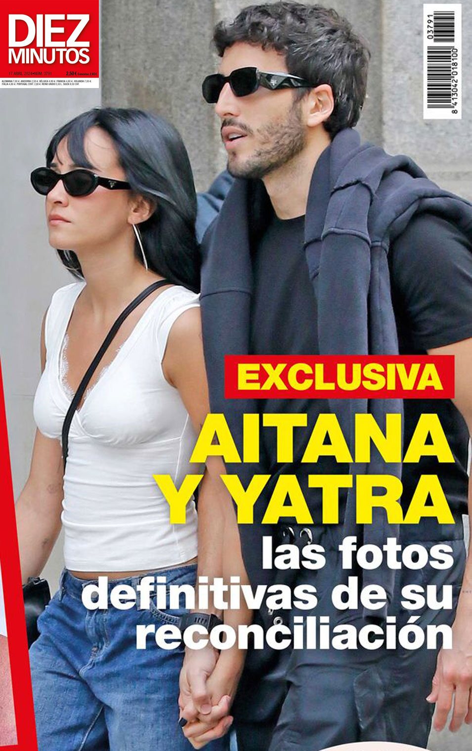 Aitana y Sebastián Yatra cogidos de la mano en Diez Minutos