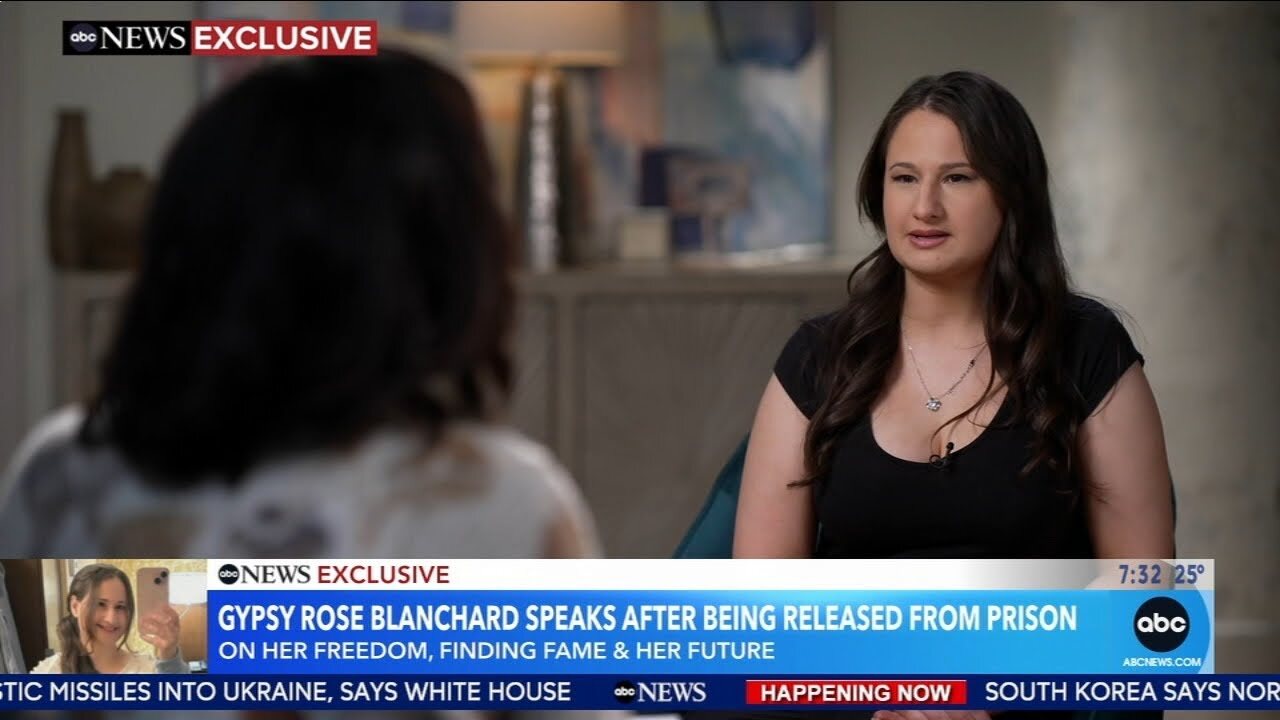 Gypsy-Rose Blanchard en una entrevista tras salir de prisión | Foto: ABC News