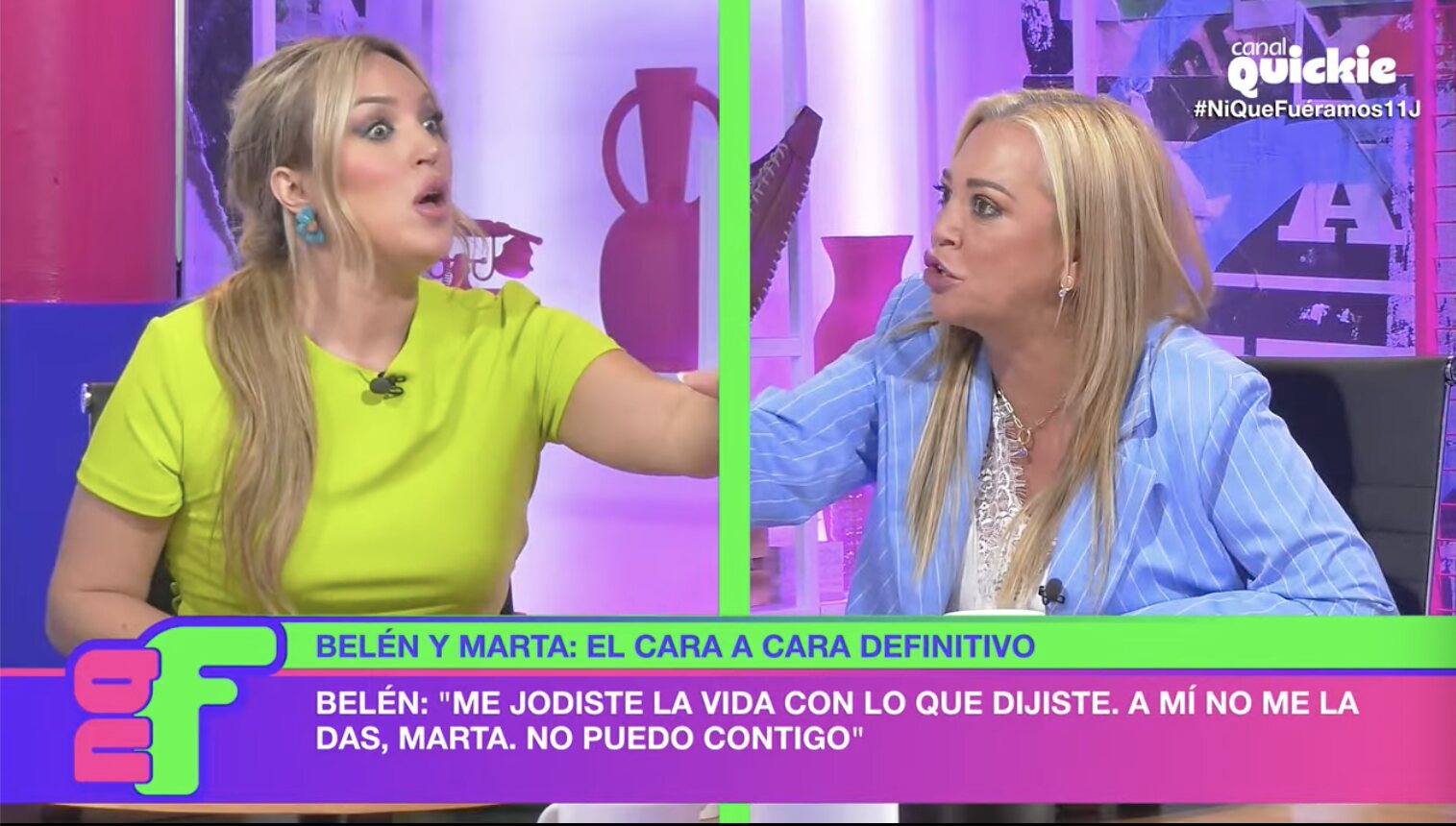 Belén Esteban y Marta Riesco tienen una bronca sin precedentes en 'Ni que fuéramos shhh' | Foto: Canal Quickie