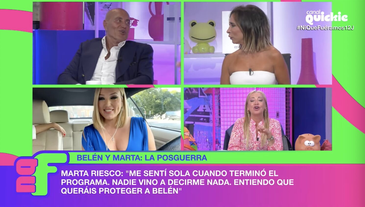 Belén Esteban y Marta Riesco vuelven a tener un tenso enfrentamiento un día después de su bronca | Foto: Canal Quickie