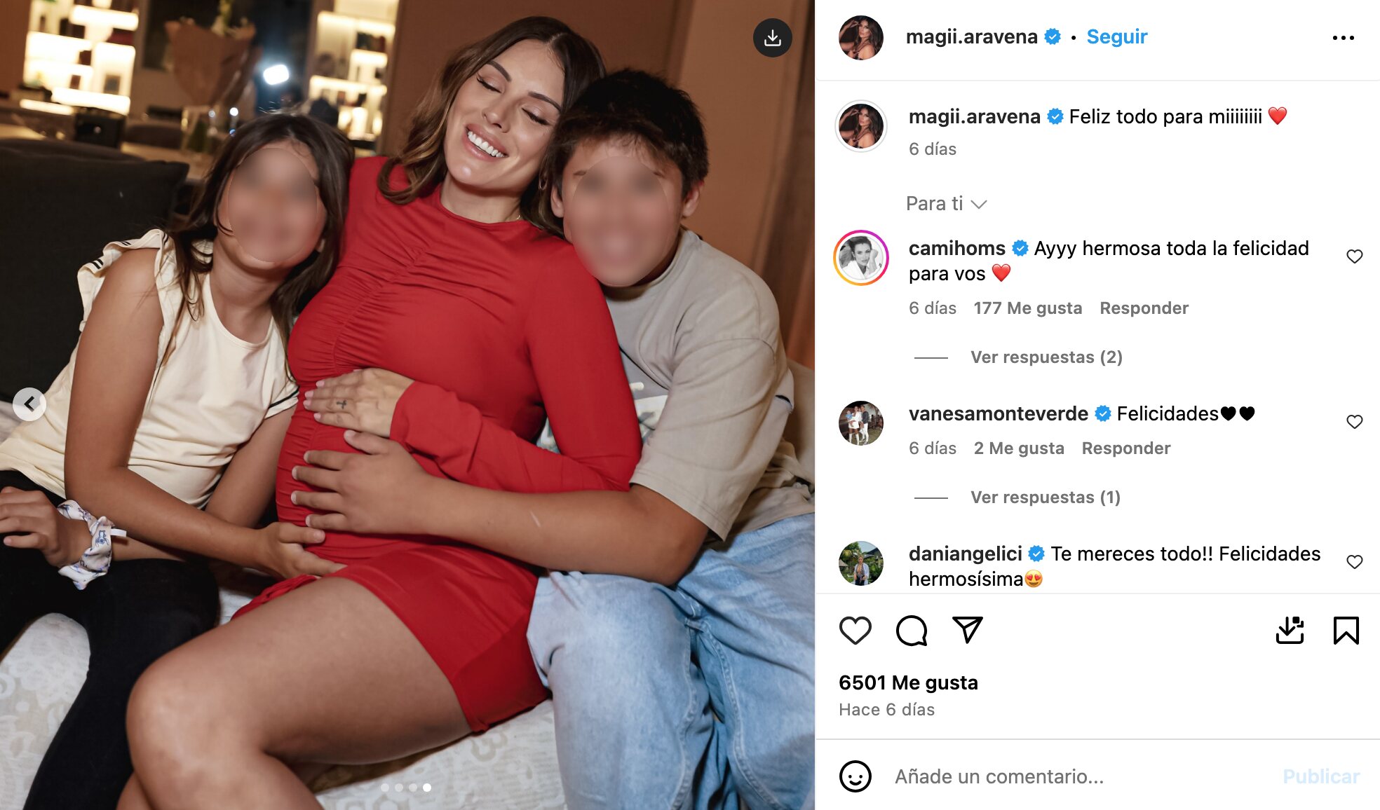 Magali Aravena presume de embarazo en las redes sociales junto a sus dos hijos | Foto: Instgram