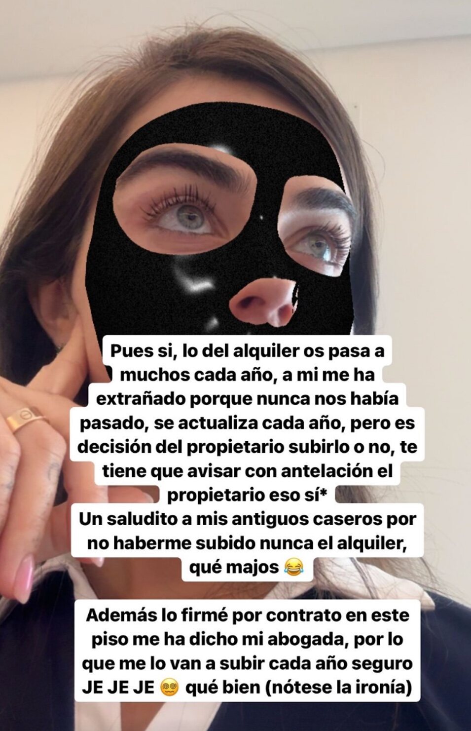 Violeta Mangriñán se sorprende con la subida del precio de su alquiler | Instagram