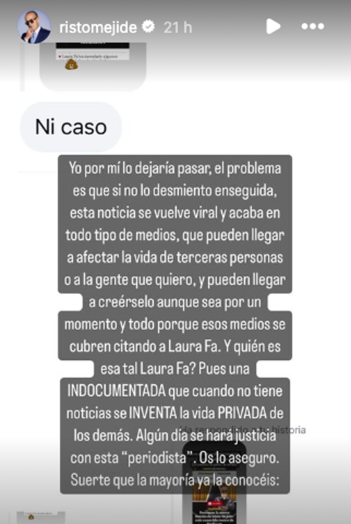 Risto Mejide estalla contra Laura Fa | Foto: Instagram