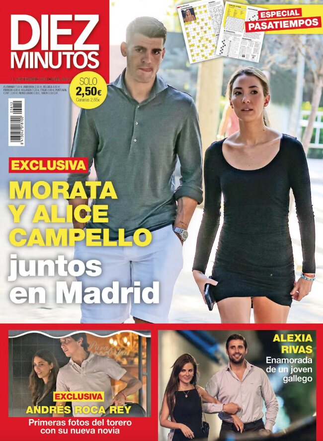 Álvaro Morata y Alice Campello en la portada de Diez Minutos