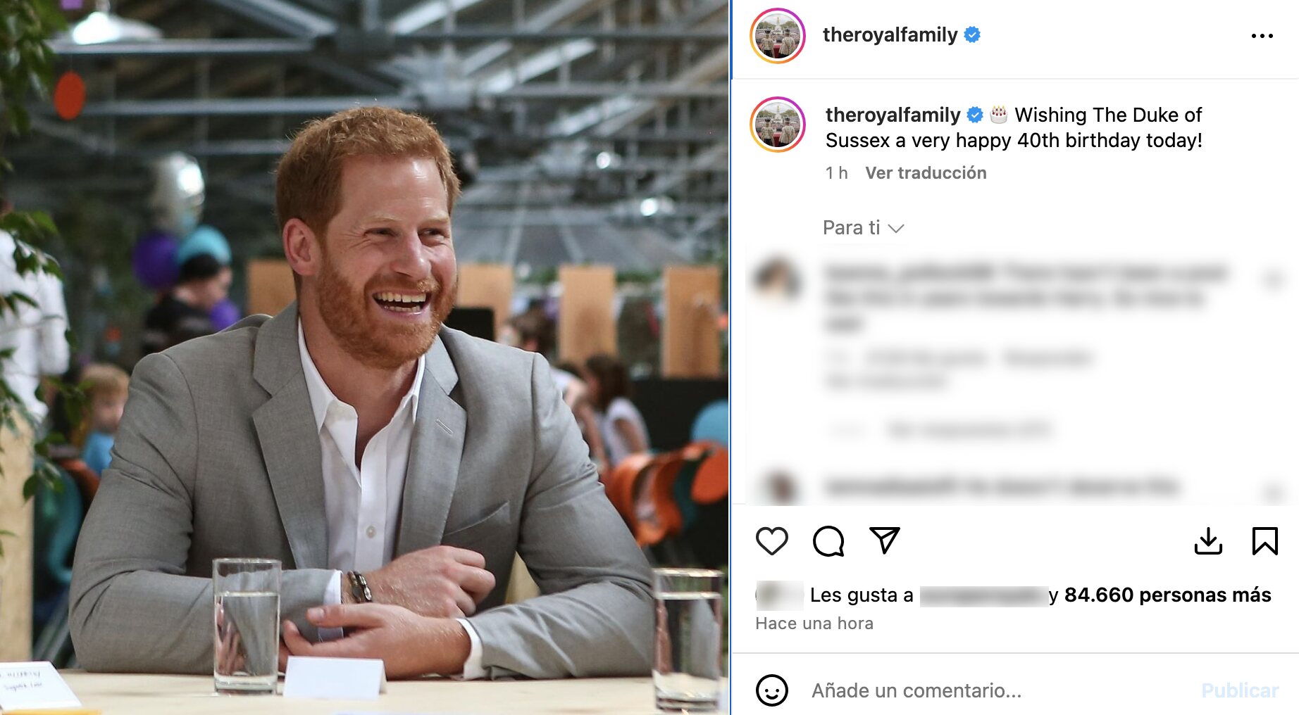 La felicitación pública del Rey Carlos III al Príncipe Harry en su 40 cumpleaños | Foto: Instagram