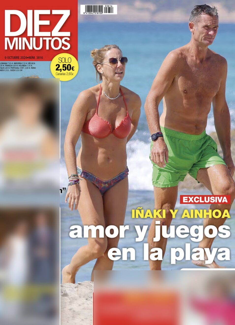 Ainhoa e Iñaki en la playa | Portada de Diez Minutos