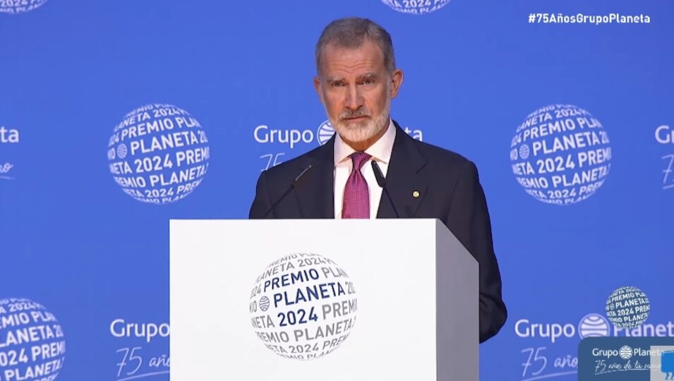 El Rey Felipe durante su discurso en la gala del Premio Planeta | Planeta