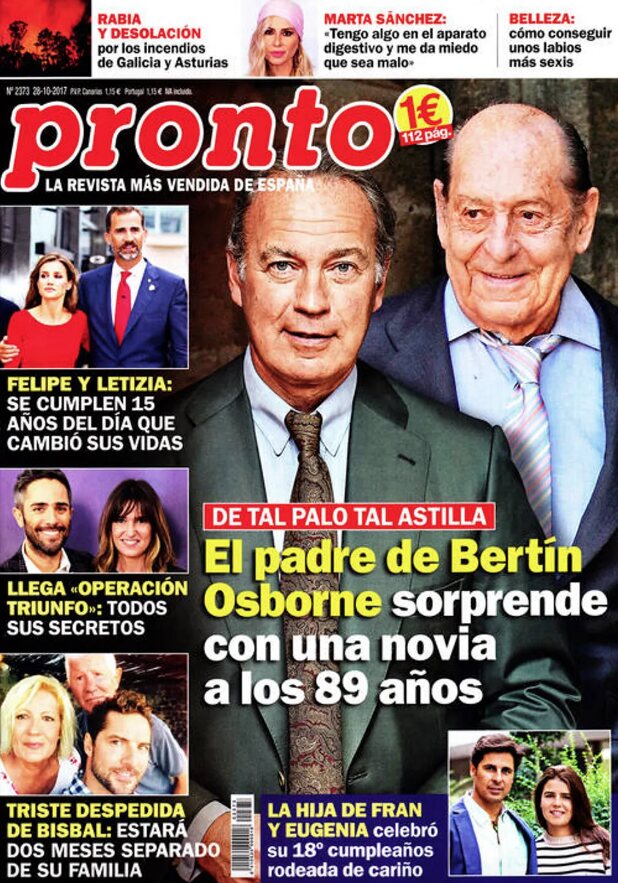 El padre de Bertín Osborne en la portada de Pronto