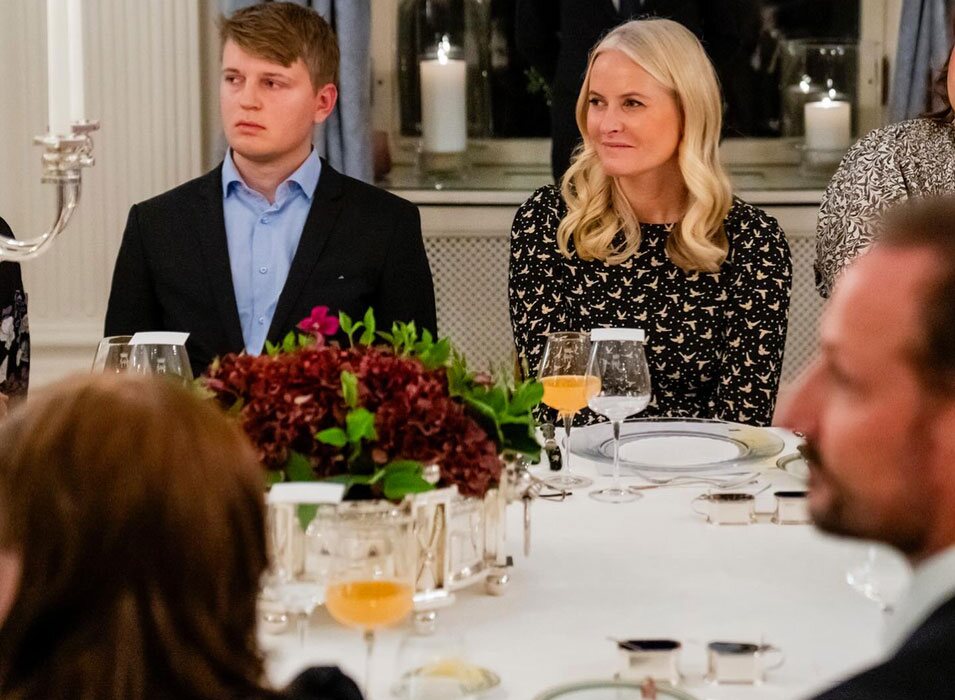 Mette-Marit de Noruega durante la cena ofrecida en Skaugum