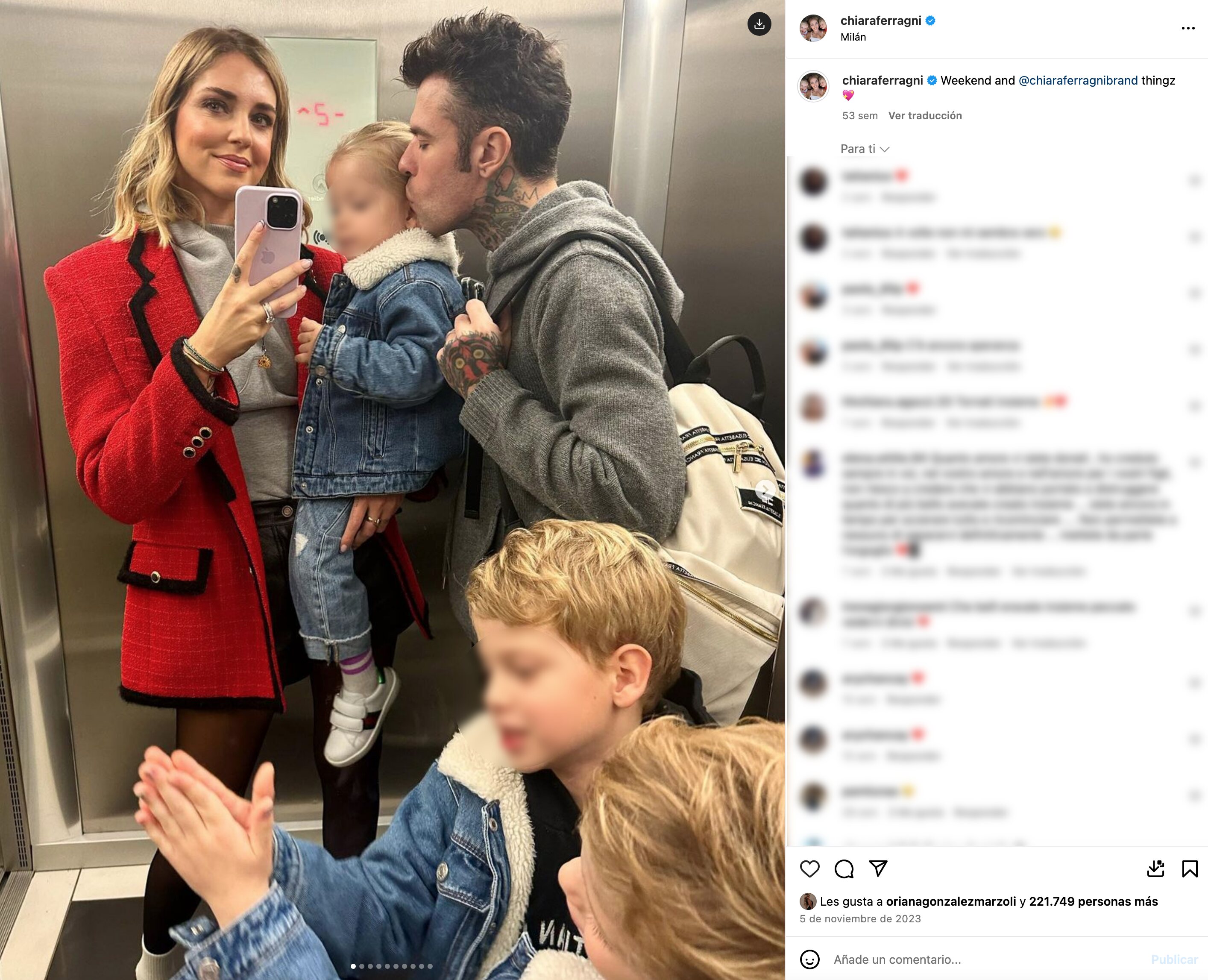 Chiara Ferragni y Fedez tenían qué acordar el cuidado de sus dos hijos | Foto: Instagram