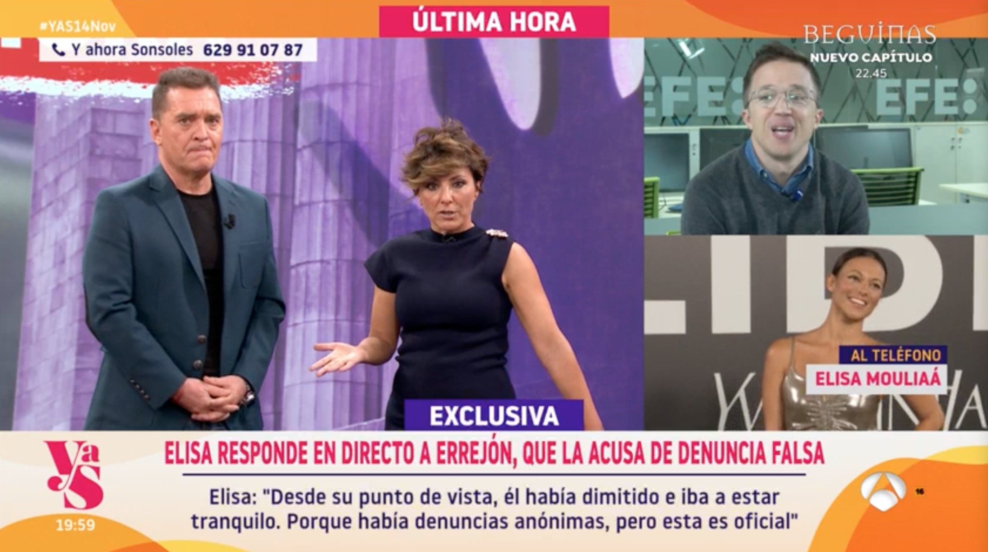 Elisa Mouliaá reacciona al recurso de Errejón en 'Ya ahora Sonsoles' | Foto: Antena3.com