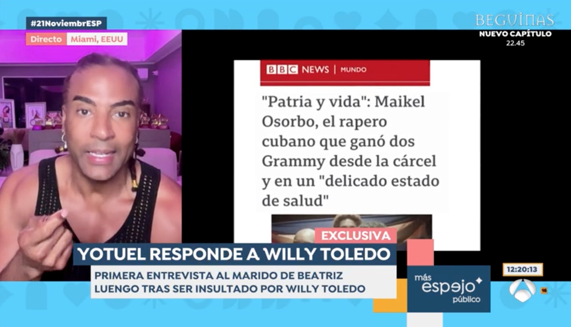 Yotuel acusa de dictador a Willy Toledo | Foto: Antena3.com