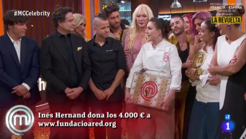 Inés Hernand ganadora de la novena edición de 'MasterChef Celebrity' l Fuente: RTVE