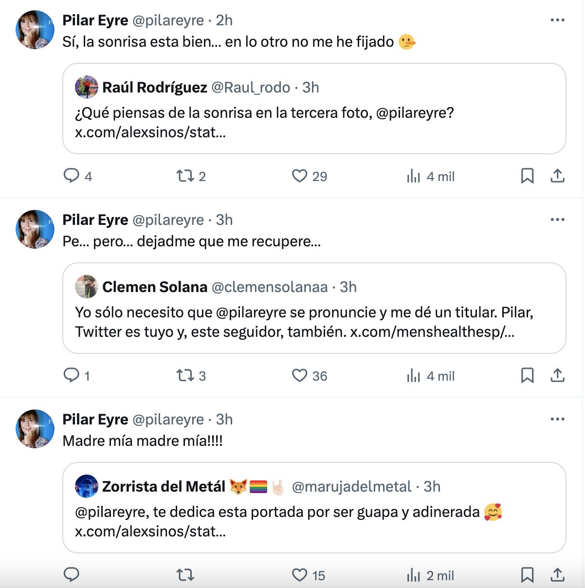 La primera reacción de Pilar Eyre al ver las fotos de Grison | Foto: X/Twitter