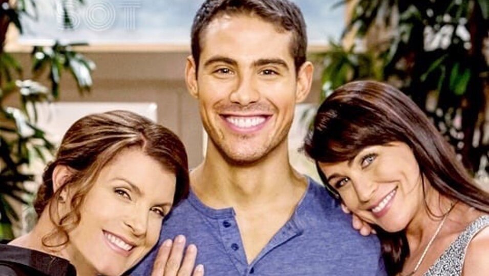 Francisco San Martín, Kimberlin Brown y Rena Sofer en la telenovela 'Belleza y Poder'