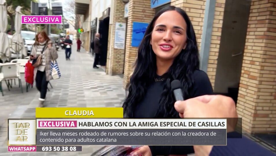 Claudia Bavel habla sobre las fotografías con Iker Casillas en la 'tarde'/foto: programa Telecinco.es