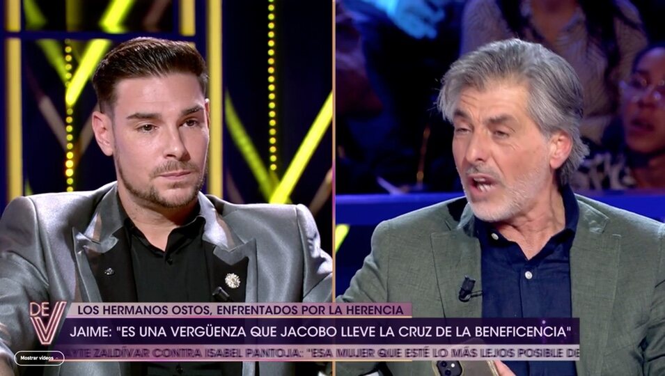  Enfrentamiento entre Jacobo Ostos y Jaime Ostos Jr. en 'De viernes'/Foto: telecinco.es 