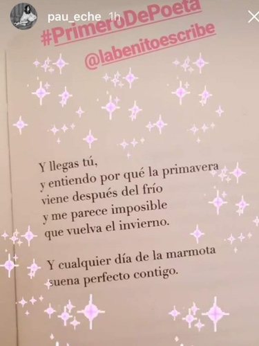 El romántico poema que Paula publicó en las redes | Foto: Instagram